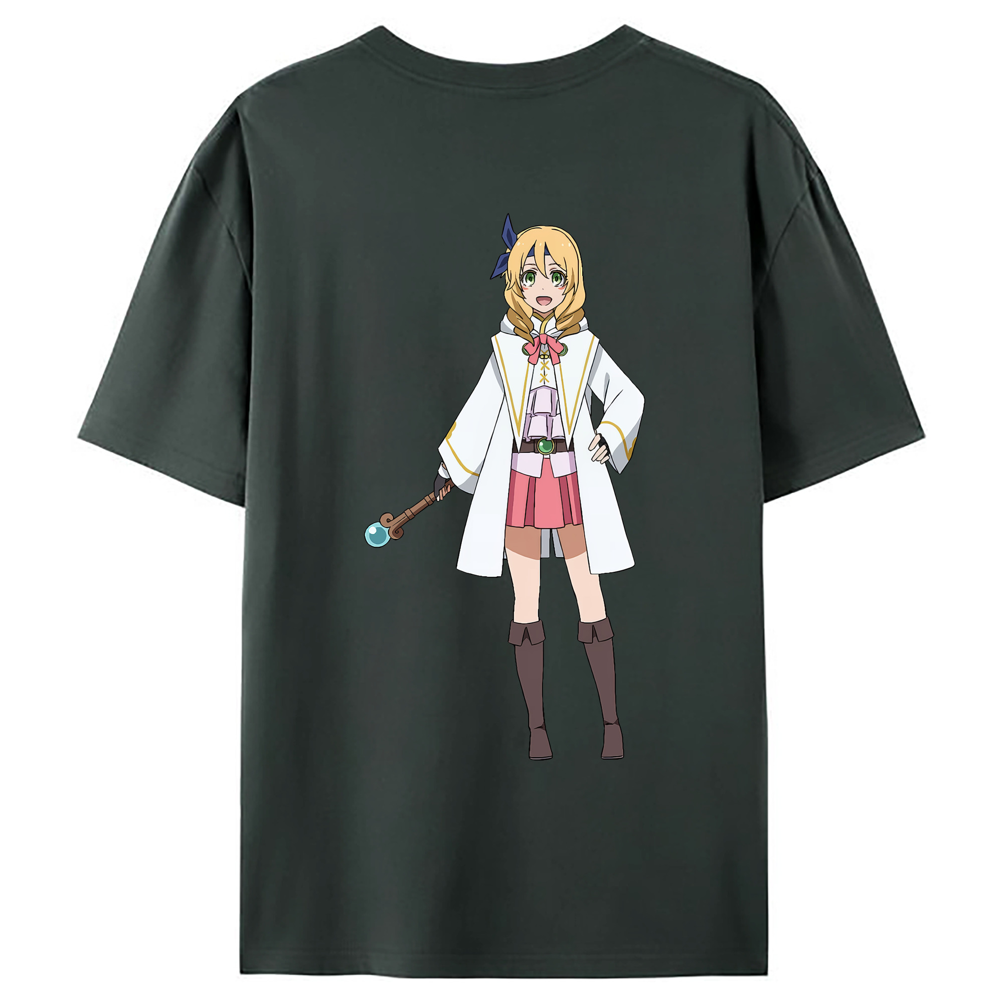 （画像用） 転スラ Regarding Reincarnated to Slime 綿100％ メンズ半袖Tシャツ（バックプリント） 通気性